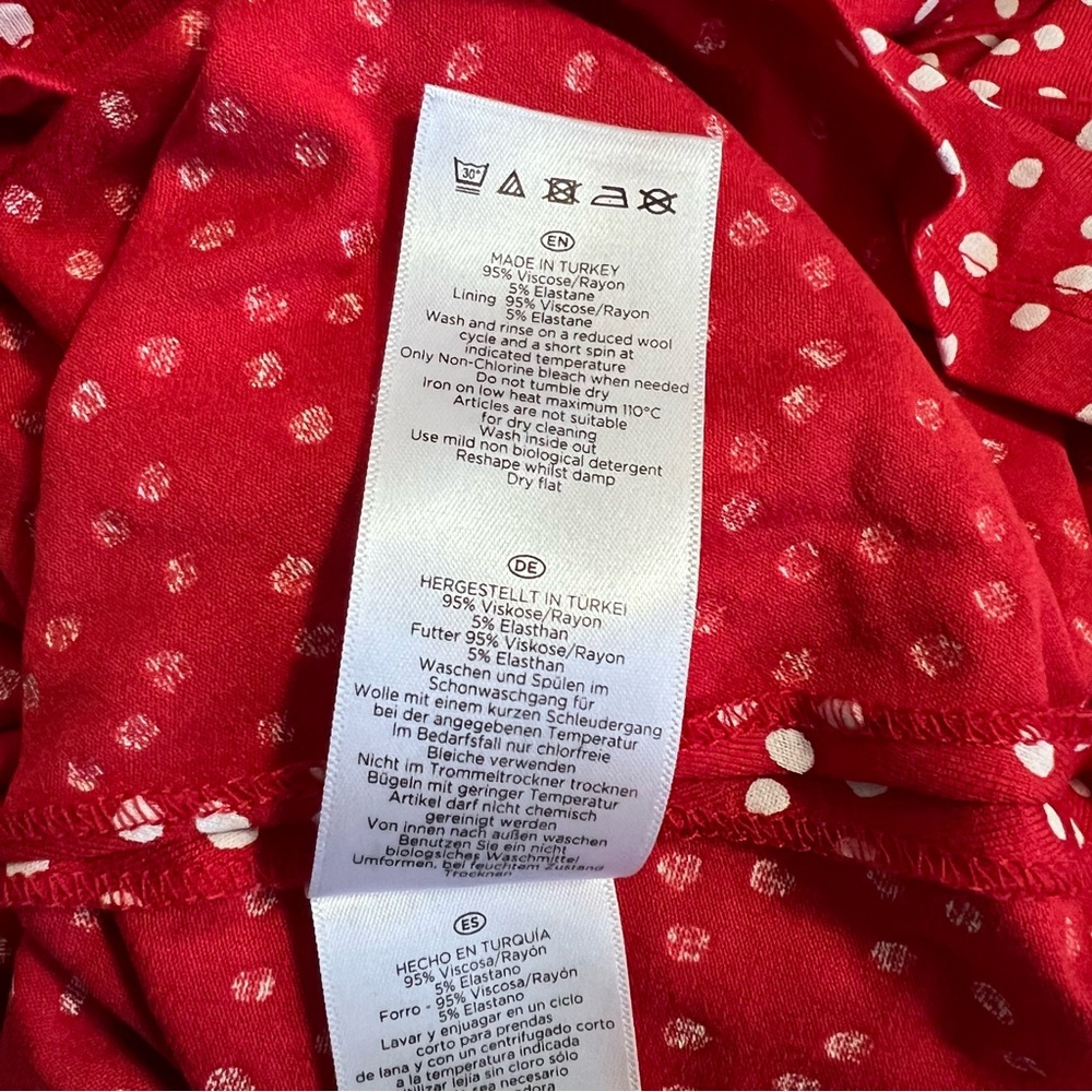 HOBBS Women’s Dress Darcie Red White Polk Dot Size 4 - Picture 9 of 9